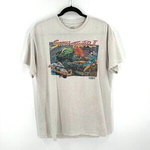 STREET FIGHTER II Vintage Inspired Reproduced Graphic Print Grunge T-Shirt Large